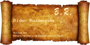 Bider Rozamunda névjegykártya